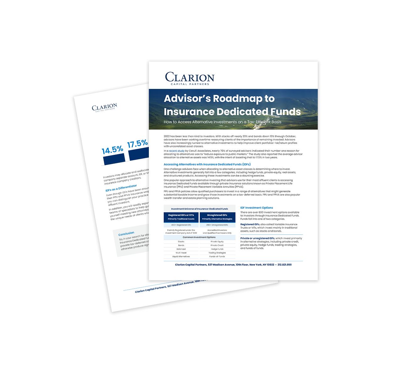 Insurance Dedicated Funds (IDF) Clarion Capital Partners